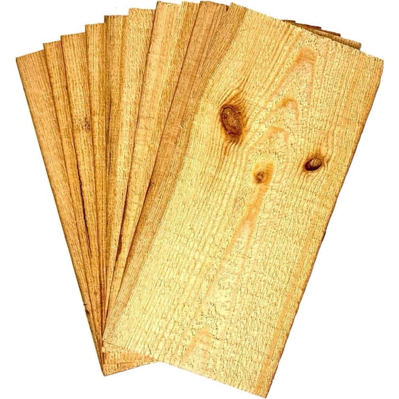 Unfinished Wood Bundle, Pack of 10, 6 Inches Wooden Planks for Arts, Crafts, DIY Projects, and Home or School Decorations