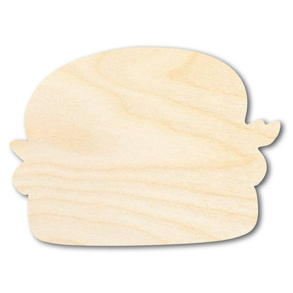Unfinished Wood Burger Shape | Craft Cutout | up to 46" DIY 4" / 1/8"