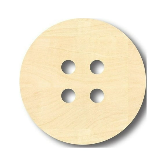 Unfinished Wood Button Shape - Sewing - Craft - up to 46" DIY 18" / 1/4"