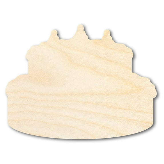 Unfinished Wood Cake Shape - Craft - up to 46" DIY 7" / 1/4"