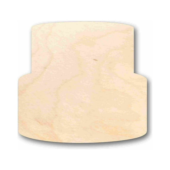 Unfinished Wood Cake Silhouette - Craft- up to 46" DIY 7" / 1/4"