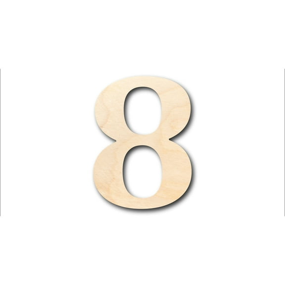 Unfinished Wood Cambria Number 8 Shape - Craft - up to 46" DIY 14" / 1/8"