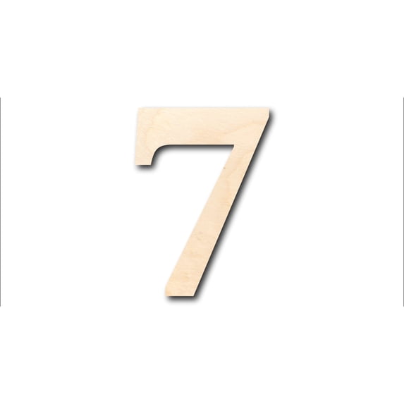 Unfinished Wood Cambria Number Seven Shape - Craft - up to 46" DIY 33" / 1/4"