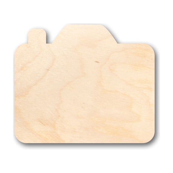 Unfinished Wood Camera Shape - Craft - up to 46" DIY 14" / 1/4"