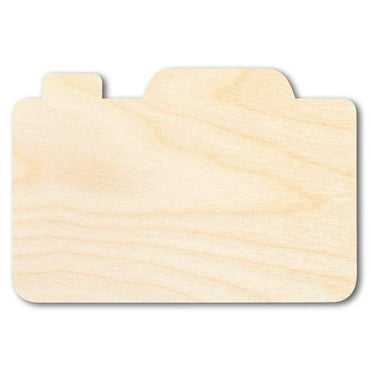 Unfinished Wood Camera Shape | DIY Craft Cutout | up to 46" DIY 3" / 1/8"