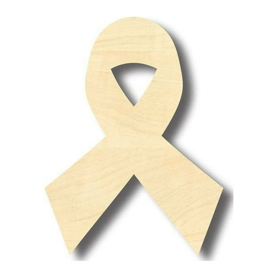Unfinished Wood Cancer Ribbon Shape - Craft - up to 46" DIY 12" / 1/4"