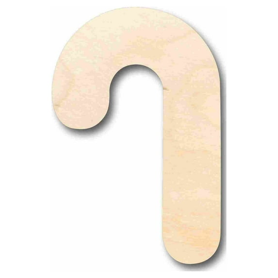 Unfinished Wood Candy Cane Silhouette - Craft- up to 46" DIY 4" / 1/8"