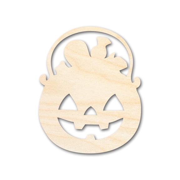 Unfinished Wood Candy Jack-O-Lantern Shape - Craft - up to 46" 3" / 1/2"