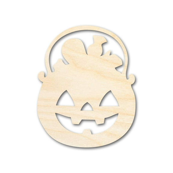 Unfinished Wood Candy Jack-O-Lantern Shape - Craft - up to 46" 6" / 1/8"