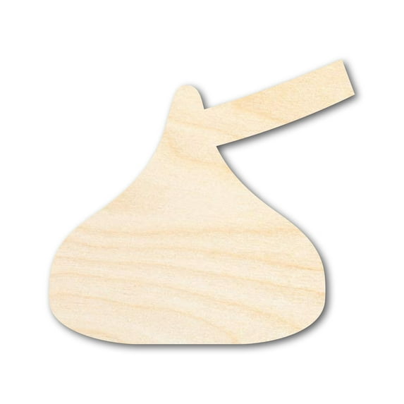 Unfinished Wood Candy Kiss Shape - Craft - up to 46" DIY 46" / 1/2"