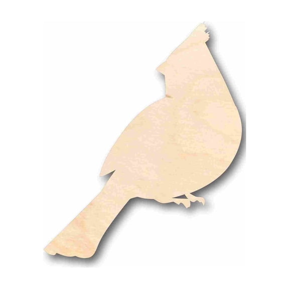 Unfinished Wood Cardinal Bird Silhouette - Craft- up to 46" DIY 8" / 1/8"