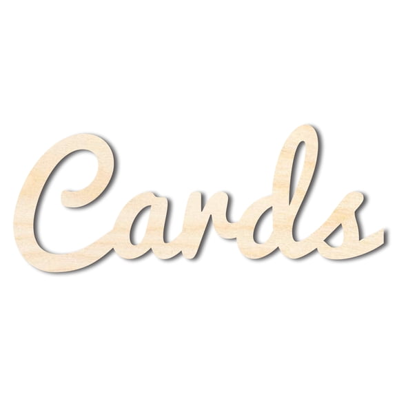 Unfinished Wood Cards Shape | DIY Craft Cutout 6" / 1/2"