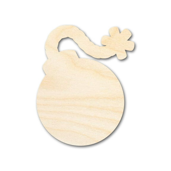 Unfinished Wood Cartoon Bomb Shape 3" / 1/8"