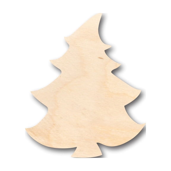Unfinished Wood Cartoon Christmas Tree Shape - Craft - up to 46" DIY 3" / 1/4"
