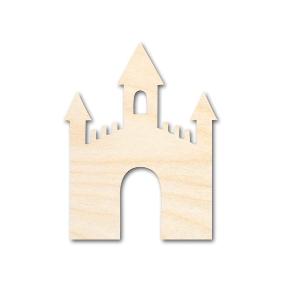 Unfinished Wood Castle Shape - Craft - up to 46" 4" / 1/8"