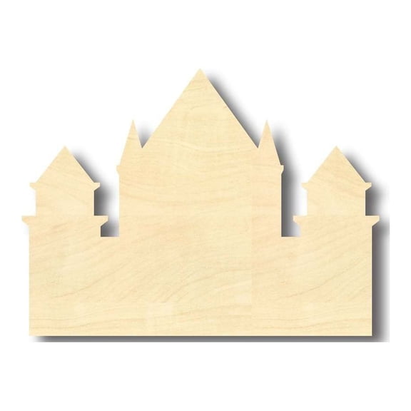 Unfinished Wood Castle Shape - Middle Ages - Craft - up to 46" DIY 4" / 1/8"