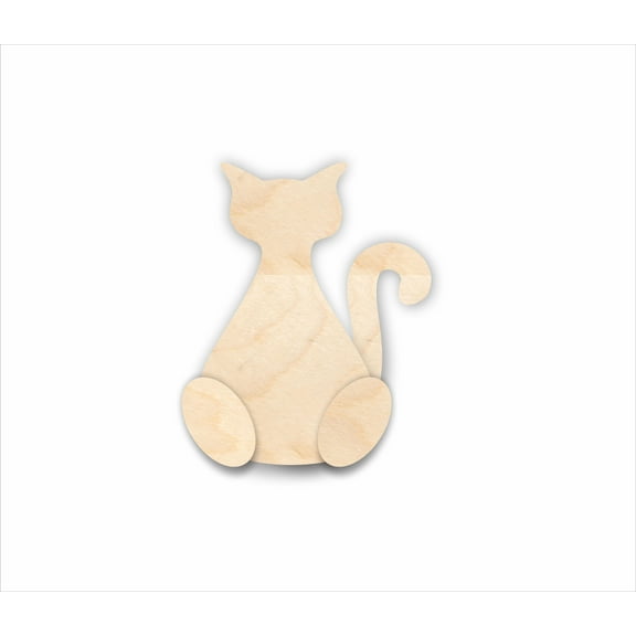 Unfinished Wood Cat - Craft Kit - up to 36" 4" / 1/8"