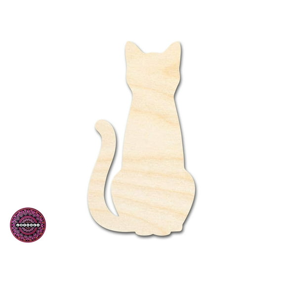 Unfinished Wood Cat Sitting Shape 46" / 1/2"