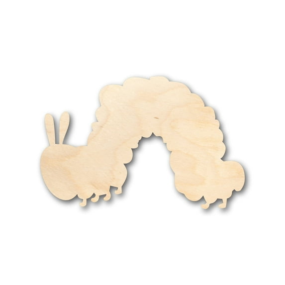 Unfinished Wood Caterpillar Shape - Craft - up to 36'' DIY 2'' / 1/4''