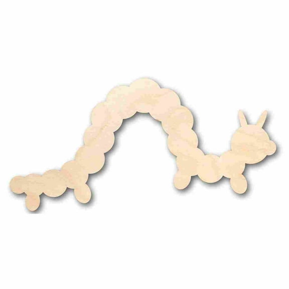 Unfinished Wood Caterpillar Shape - Insect - Animal - Wildlife - Craft - up to 46" DIY 12" / 1"