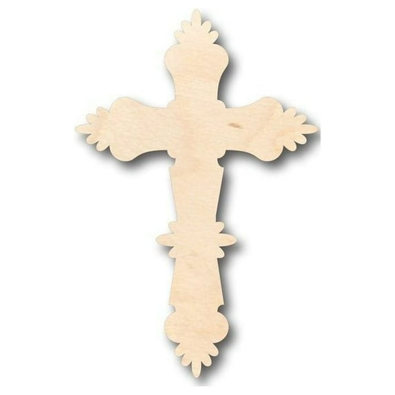 Unfinished Wood Catholic Cross Shape - Easter - Christian - Craft - up to 46" DIY 14" / 3/4"