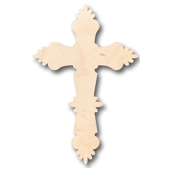 Unfinished Wood Catholic Cross Shape - Easter - Christian - Craft - up to 46" DIY 16" / 1/4"
