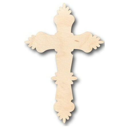 Unfinished Wood Catholic Cross Shape - Easter - Christian - Craft - up to 46" DIY 7" / 1/4"