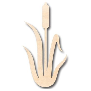 Unfinished Wood Cattail Shape - Plant - Craft - up to 46" DIY 6" / 1/8"