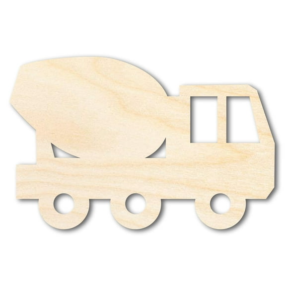 Unfinished Wood Cement Truck Shape | DIY Craft Cutout | up to 46" DIY 12" / 3/4"
