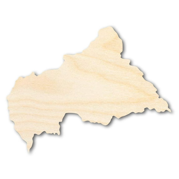 Unfinished Wood Central African Republic Country Shape - Central Africa Craft - up to 46" DIY 46" / 1"