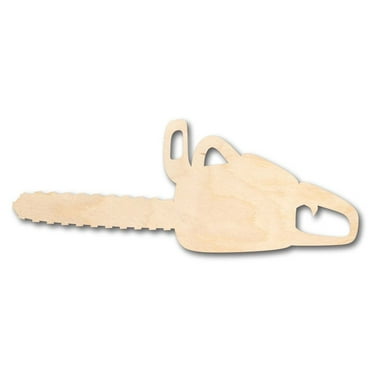 Unfinished Wood Chainsaw Shape - Tool - Craft - up to 46" DIY 7" / 1/8"