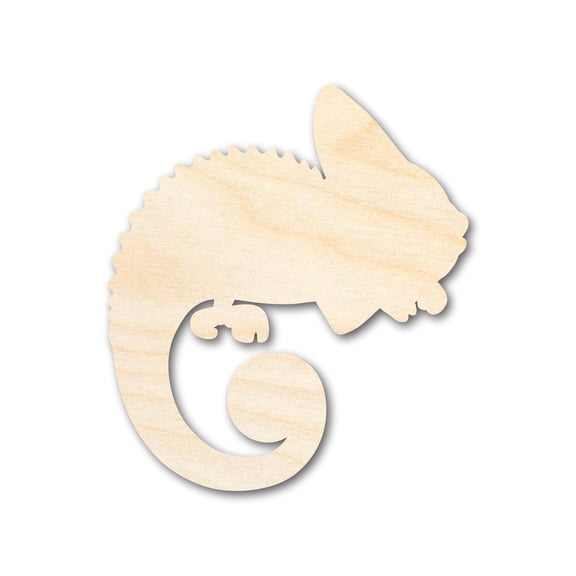 Unfinished Wood Chameleon Shape | DIY Craft Cutout 10" / 1/8"