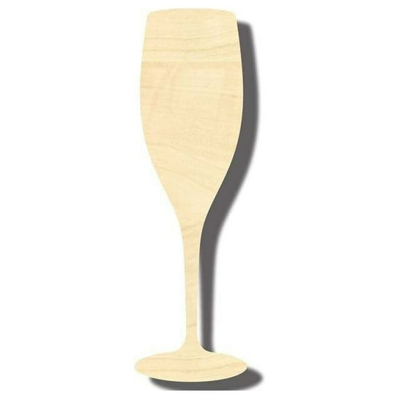 Unfinished Wood Champagne Glass Shape - Party Decor - Craft - up to 46" DIY 14" / 1/4"