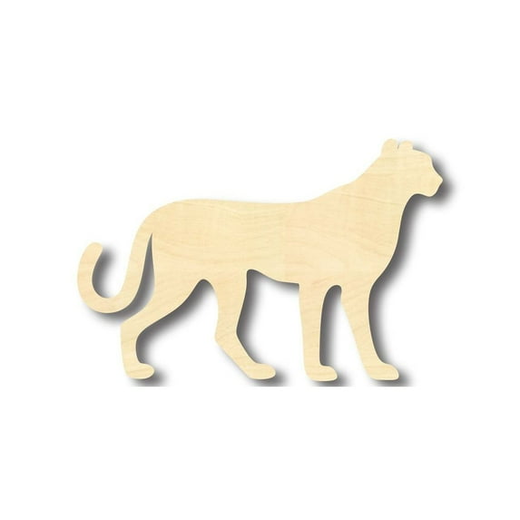 Unfinished Wood Cheetah Shape - Animal - Wildlife - Craft - up to 46" DIY 18" / 1/4"