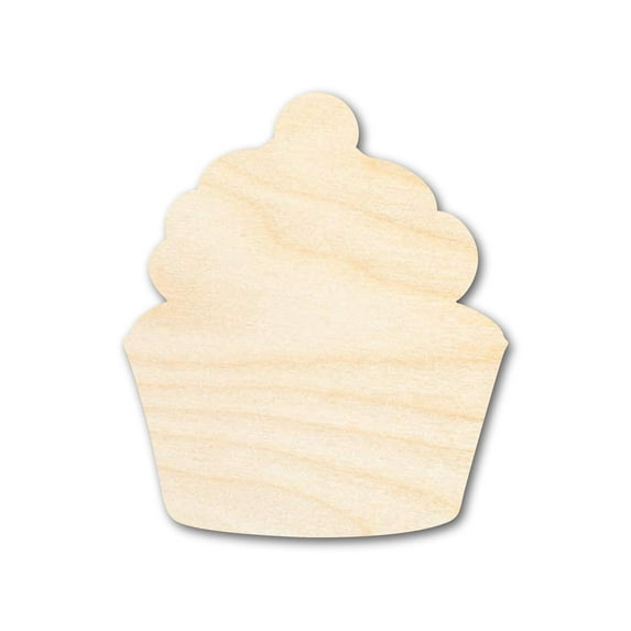 Unfinished Wood Cherry Cupcake Shape - Craft - up to 46" 4" / 1/2"