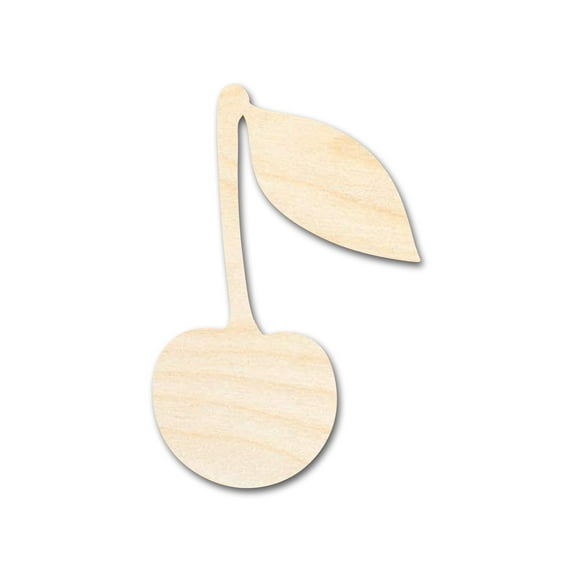 Unfinished Wood Cherry with Leaf Shape | DIY Craft Cutout | up to 46" DIY 36" / 3/4"