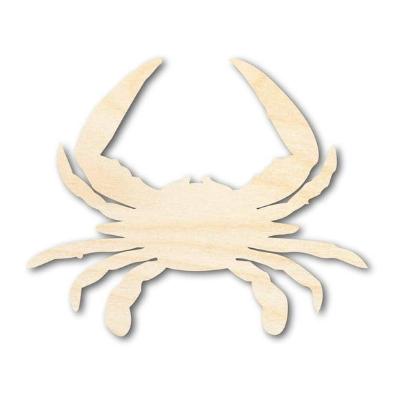 Unfinished Wood Chesapeake Blue Crab Silhouette - Animal Craft - up to 46" DIY 10" / 3/4"