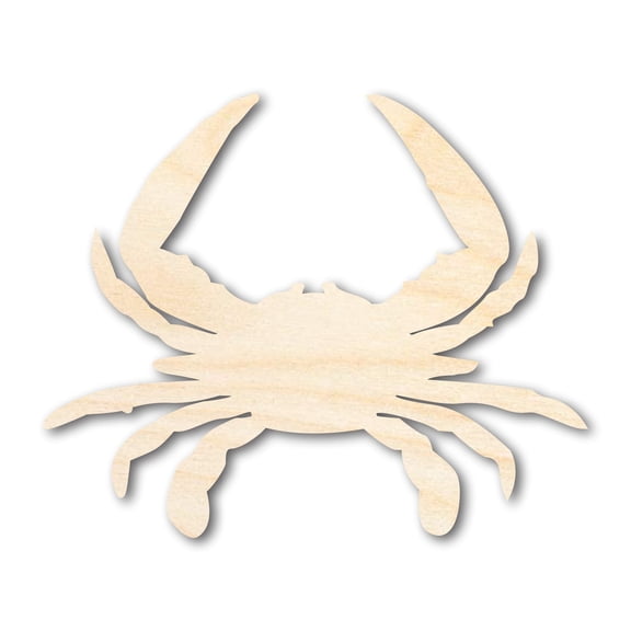 Unfinished Wood Chesapeake Blue Crab Silhouette - Animal Craft - up to 46" DIY 14" / 1/4"