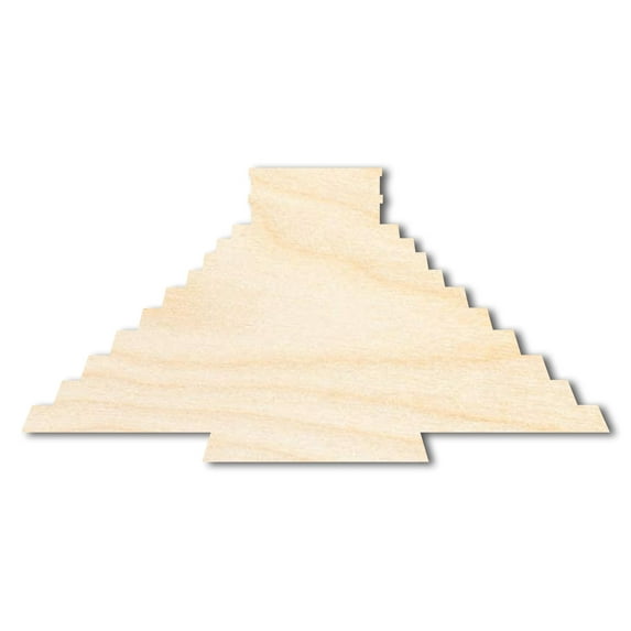 Unfinished Wood Chichen Itza Shape | DIY Craft Cutout 18" / 3/4"