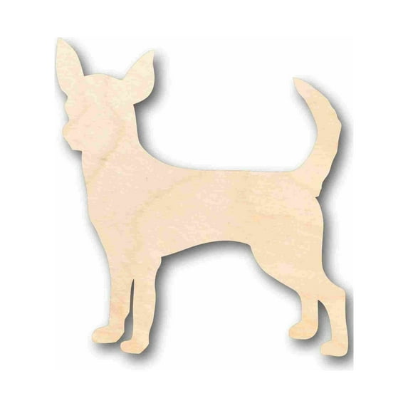 Unfinished Wood Chihuahua Silhouette - Craft- up to 46" DIY 16" / 1/8"