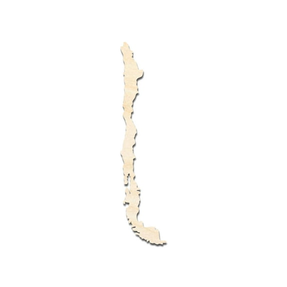 Unfinished Wood Chile Country Shape - South America Craft - up to 46" DIY 5" / 1/4"