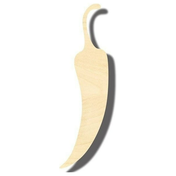 Unfinished Wood Chile Pepper Shape - Cooking - Craft - up to 46" DIY 5" / 1/8"