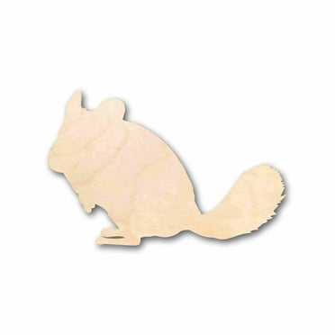 Unfinished Wood Chinchilla Silhouette - Craft- up to 46" DIY 6" / 1/4"