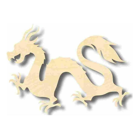 Unfinished Wood Chinese Dragon Shape - Craft - up to 46" DIY 4" / 1/8"