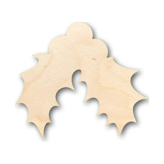Unfinished Wood Christmas Holly Shape - Craft - up to 46" DIY 24" / 3/4"
