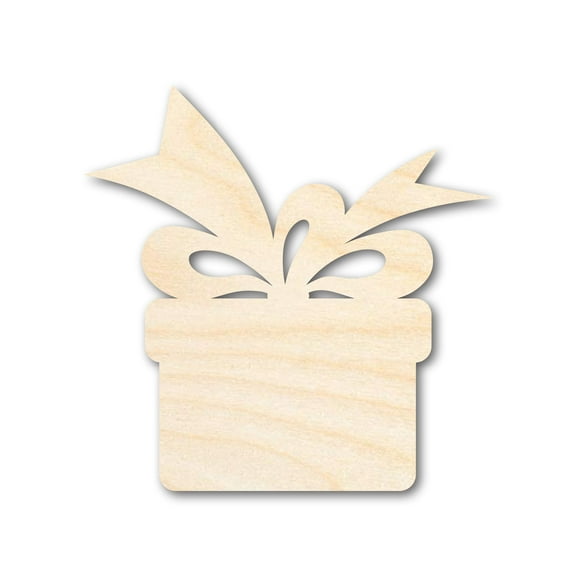 Unfinished Wood Christmas Present Shape 3" / 1/4"