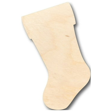 Unfinished Wood Christmas Stocking Shape - Craft - up to 46" DIY 4" / 1/4"
