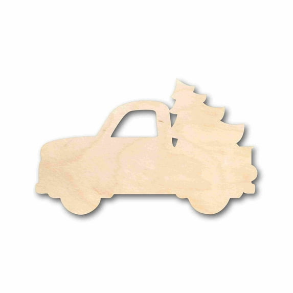 Unfinished Wood Christmas Tree Car Truck Silhouette - Craft- up to 46" DIY 18" / 3/4"