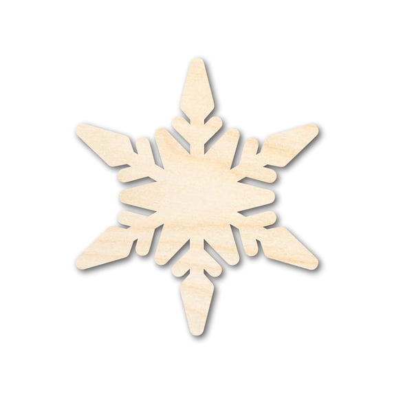 Unfinished Wood Chunky Snowflake Shape | DIY Craft Cutout 24" / 1/2"