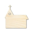 thumbnail image 1 of Unfinished Wood Church with Bell Shape - Craft - up to 46" 36" / 1/2", 1 of 5